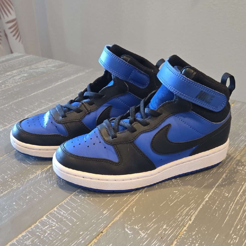 Nike Kids Black and Blue High-Top Sneakers